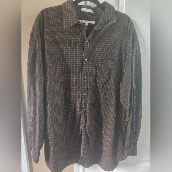 Men's XL Dark Maroon Perry Ellis Long Sleeve Button Up Dress Shirt - Picture 1 of 3